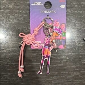 Primark purple and pink K-Pop Demon Hunters character keyring bag charm